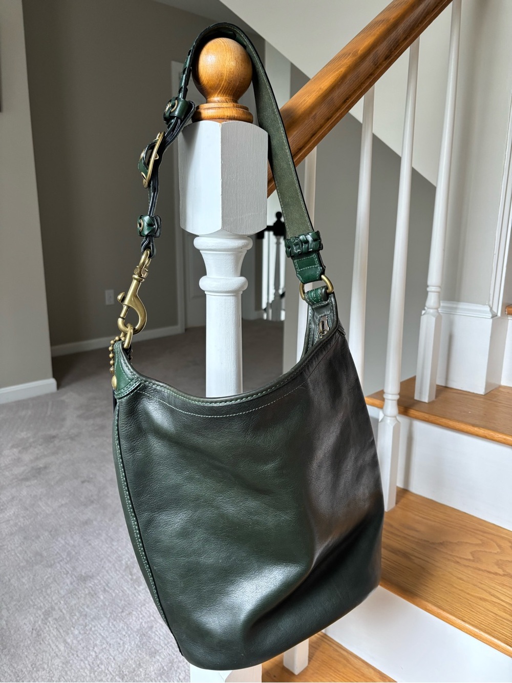 Coach Bag XL Bleecker Tattersall Duffle Sac Bottle Green Style 11423 - Picture 15 of 16